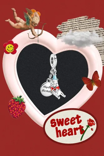 Vista 2 de BEEUVIP Stitch & Mouse Charm de plata de ley 925 con cuentas caladas para pulseras y collares con circonita cúbica 5A, cumpleaños, día de la madre