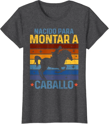 Vista 5 de Horse Rider Equestrian Riding Nacido Camiseta Para Montar A Caballo Negro