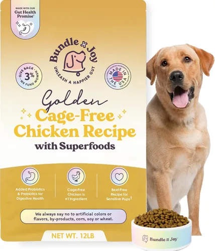 Vista 18 de Bundle x Joy Golden Probiotic - Comida seca para perros con probiótico dorado, pollo, bolsa de 4 lb, croquetas para adultos con pollo libre