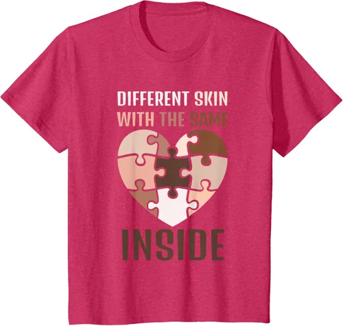 Vista 57 de Camiseta con texto en inglés "Black History Month Different Skin With The Same Love Inside