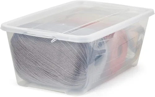 Vista 5 de Life Story Caja de almacenamiento rectangular de plástico transparente de 6 cuartos de galón para organización del hogar y el armario, paquete de 4