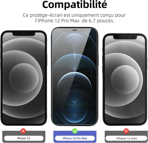 Vista 219 de NEW'C Paquete de 3 protectores de pantalla de privacidad para iPhone Air/iPhone 17 Air (6.5 pulgadas), película de vidrio templado antiespía