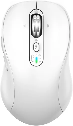 Vista 12 de Ratón Bluetooth inalámbrico, mouse Ergo para computadora multidispositivo, desplazamiento estupendo de metal de 4 vías, ± 3200 DPI, 10 botones, Plug