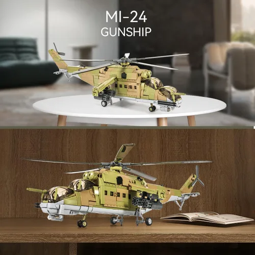 Vista 2 de DAHONPA MI-24S Helicóptero de Utilidad Media Militar del Ejército Conjunto de Ladrillos de Construcción de Avión, 850+ Piezas Bloques