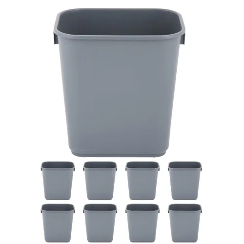 Vista 32 de Cubo de basura rectangular beige de 10 galones para restaurante, papelera comercial, papelera de plástico para oficina, cubo de basura para baño