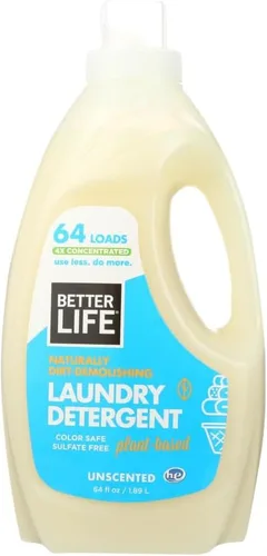 Vista 11 de Better Life Detergente líquido para ropa, detergente concentrado natural, resistente a la suciedad, pomelo enebro alimentado por plantas, 64 cargas