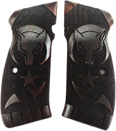 Vista 7 de Para CZ-75 Grips / CZ85 Grips / 75B CZ 75 / SP-01 75B CZ 75/85 Tamaño completo hecho a mano de madera de nogal