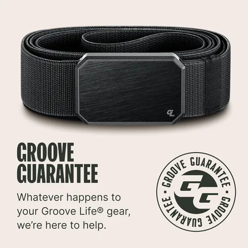 Vista 6 de Groove Life - Cinturón de nailon elástico para hombre con hebilla magnética de aluminio