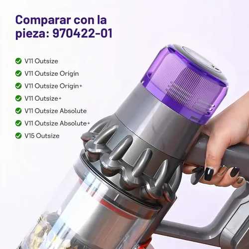 Vista 3 de Paquete de 2 filtros de piezas de repuesto para Dyson V11 Outsize