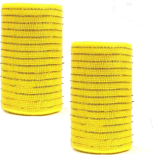 Vista 58 de YYCRAFT Paquete de 2 cintas de malla de polímero metálico de 6 pulgadas (total 20 yardas, verde manzana)