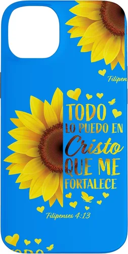 Vista 15 de Cristiano Español Regalo Mujeres Religioso Versículo de la Biblia Girasol Funda para iPhone 17