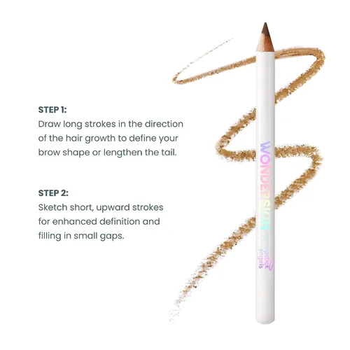 Vista 5 de Wonderskin Lápiz de cejas - Pomada de cejas para cejas de aspecto natural El lápiz cremoso para cejas rellena, define y da forma a las cejas