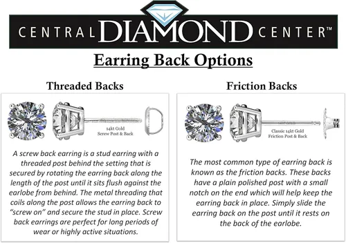 Vista 6 de Central Diamond Center CVD Lab-grown Diamond Earrings 14K solid Gold from 0.20ct to 2.00ct G-H VS-SI