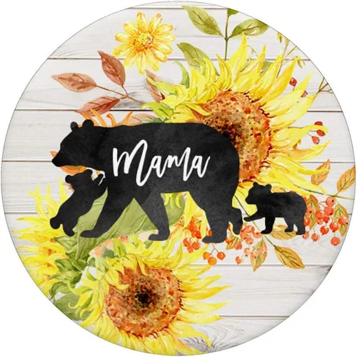 Vista 3 de Mama Bear - Girasoles de madera para dos bebés, color blanco, Negro