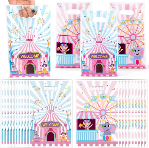 Vista 25 de Bolsa de Regalo para Primera Fiesta de Cumpleaños Oso 50Pcs Bolsas de Dulces y Regalos con Oso Marrón Dulces y Golosinas para Fiesta Temática Oso