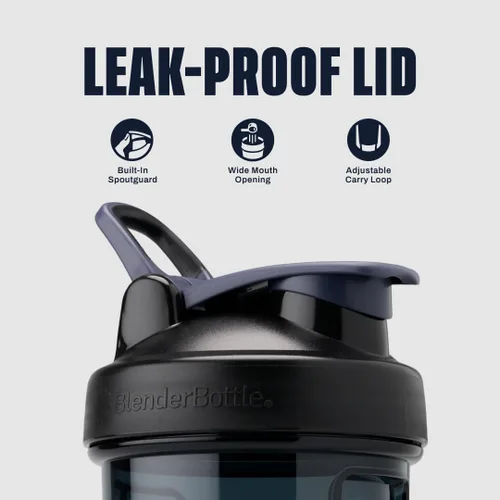 Vista 2 de BlenderBottle - Botella agitadora Pro Series ideal para batidos de proteínas y preentrenamiento, 32 onzas, color negro