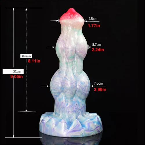Vista 2 de Consolador de dragón suave grueso de 9.05 pulgadas, consoladores de silicona para punto G, juguetes sexuales para adultos, juguetes sexuales