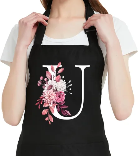 Vista 24 de Delantales Personalizados para Mujeres con Bolsillos, Lindos Delantales para Mujeres Chef de Repostería, Regalos de Cocina para el Cumpleaños de Mamá