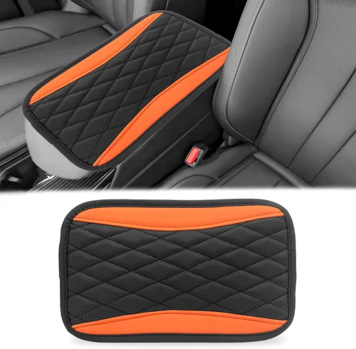 Vista 8 de Funda universal de cuero impermeable para consola central de automóvil, protector de caja de asiento para reposabrazos, accesorios de decoración