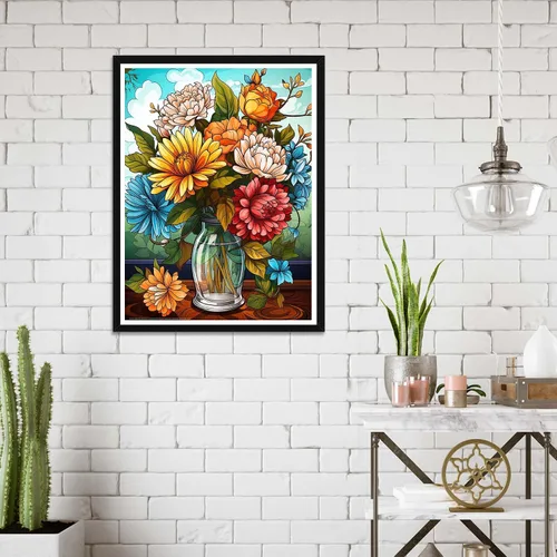 Vista 2 de Wergund - Juego de pintura de diamantes para plantas de adultos, bordado de diamantes de imitación de cristal de taladro completo, punto de cruz
