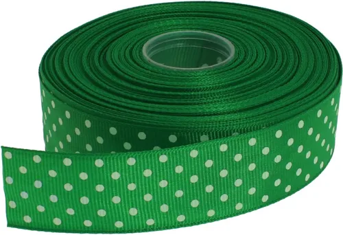 Vista 7 de Cinta de grogrén de lunares de 25 yardas cada rollo 100% poliéster (1 pulgada, beige)