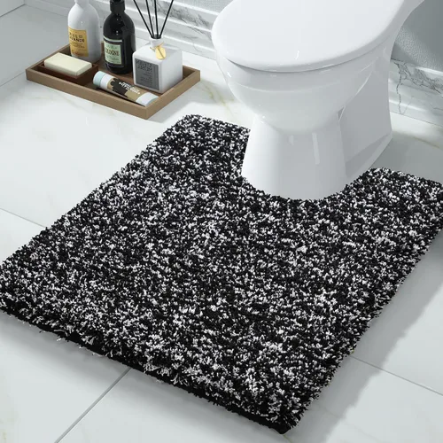 Vista 81 de Yimobra Alfombras de baño en negro y blanco antideslizantes lavables, tapetes de baño ultra suaves y absorbentes de agua, alfombra de ducha suave