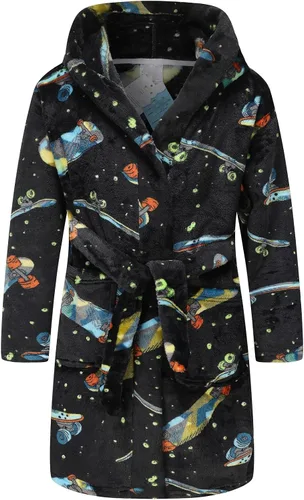 Vista 114 de E.W Apparel Bata de baño de forro polar con capucha para niños, bata suave y mullida para niños pequeños
