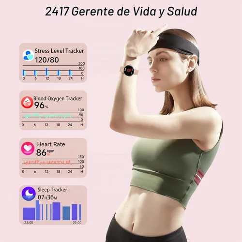 Vista 6 de Reloj inteligente para mujer para Android iPhone 3 Band 1.19" pequeño