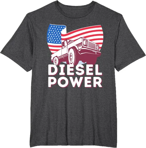 Vista 14 de Diesel Power American Flag - Camiseta de camioneta de mecánico diésel, Negro, S