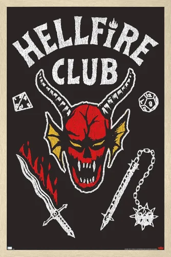 Vista 7 de Trends International - Stranger Things de Netflix: Temporada 4 - Póster de pared de Hellfire Club, 14.725 x 22.375 pulgadas, versión con marco