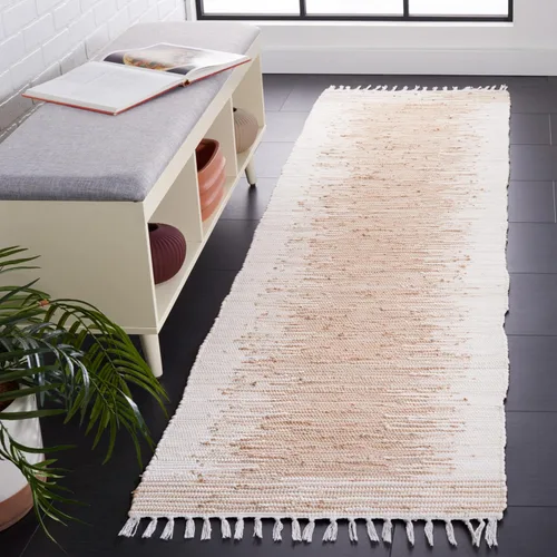 Vista 9 de SAFAVIEH Colección Montauk - Alfombra decorativa, 2 pies 3 pulgadas x 5 pies, color beige con flecos de algodón hecho a mano, ideal para zonas