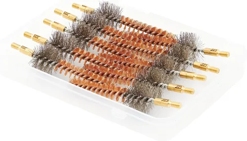 Vista 4 de McJ Tools Cepillo de limpieza de bronce para cámara, paquete de 10 5.56mm/0.219 in/.223Cal - Cepillos de limpieza de pistola de bronce de cerdas