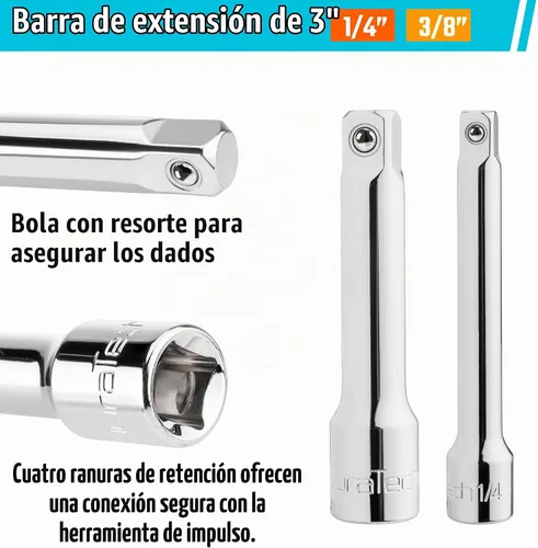 Vista 4 de DURATECH Mango de trinquete 3 en 1, 1/4", 3/8", 1/2", con 2 barras