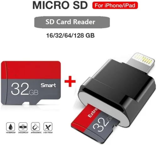 Vista 3 de [Certificado MFi de Apple] Lector de tarjetas micro SD para iPhone iPad, lector de tarjetas Lightning a Micro SD/TF, adaptador de lectura