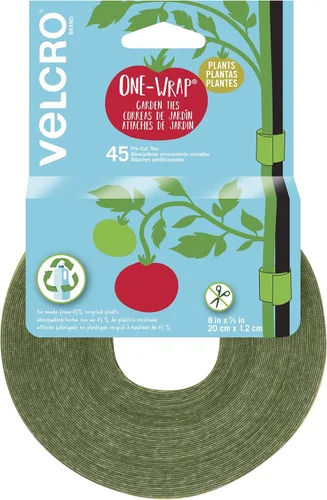 Vista 10 de VELCRO Brand VEL-30087-AMS Paquete Inicial de Lazos ONE-WRAP para Jardines en Contenedores o Plantas de Interior, 12 piezas, Pre-Cortados, 6 in x