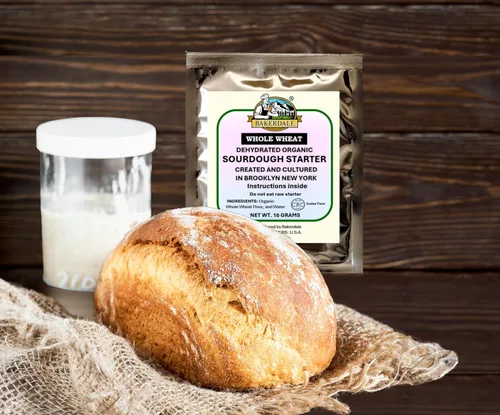Vista 3 de Bakerdale Cultivo básico de masa madre de trigo integral natural deshidratado, sin OMG, fácil activación, apto para principiantes Auténtico