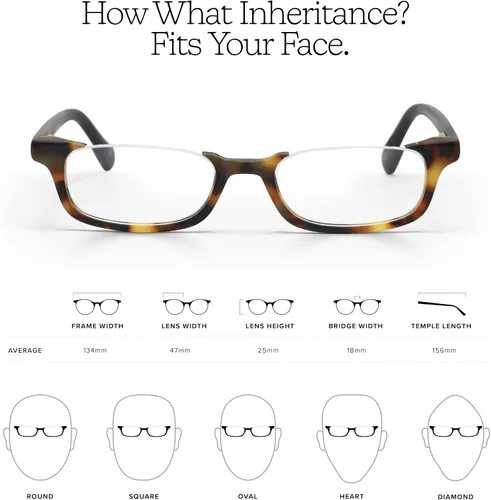 Vista 4 de Eyebobs What Heritance? Gafas de lectura unisex premium para mujeres y hombres Gafas de media llanta