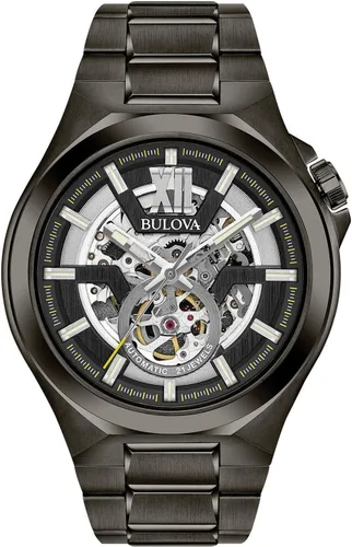 Vista 6 de Bulova Reloj Automático Clásico de Apertura Abierta para Hombre Tono dorado