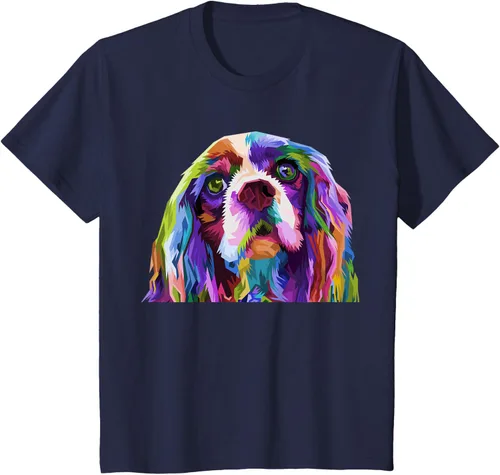 Vista 49 de Camiseta con diseño de Cocker Spaniel de arte pop para dueños de perros, Negro, S