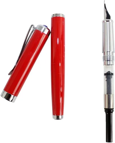 Vista 5 de Gullor Pluma Estilográfica Smooth Y5 Original Pen Pouch Caja De Regalo Set - Rojo