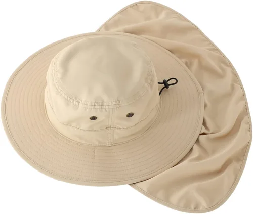 Vista 3 de Home Prefer Sombrero para sol para el aire libre con protección UV, secado rápido, unisex con solapa para proteger el cuello