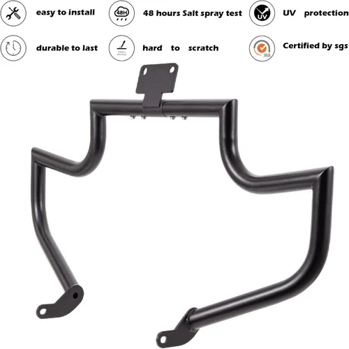 Vista 2 de Kinglemc Barra de Choque Protector de Motor Barra de Carretera para Yamaha VStar V-Star Dragstar XVS 400 650 (Negro)