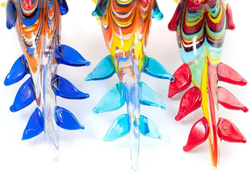 Vista 9 de Mini figuras de gallo de pollo de vidrio soplado, hechas a mano, pequeño compañero lindo coleccionable para adorno de escritorio (azul oscuro)