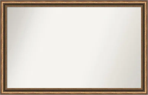 Vista 204 de Amanti Art Espejo de baño de bronce para sobre fregadero, 24 x 24 pulgadas, espejo de tocador cuadrado estrecho de bronce Manhattan, marco de madera