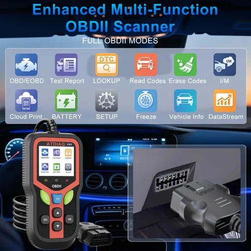 Vista 2 de Herramienta de diagnóstico del escáner OBD2, comprueba las luces del motor y el código de problema del vehículo claro, prueba de arranque