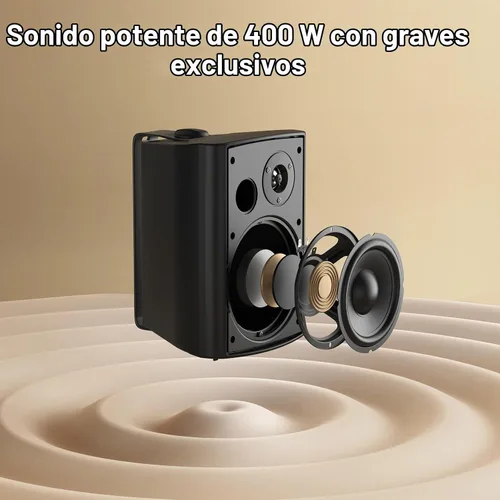 Vista 2 de STUDIOFINIX Altavoces para exteriores de 6.5 pulgadas, impermeables, con cable, 400 W, para montaje en pared, pasivos, uso adecuado para interiores