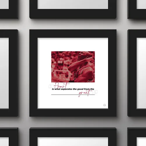 Vista 2 de Trends International Gallery Pops Michael Jordan - Póster de pared con cita de corazón, 12 x 12 pulgadas, versión de marco negro