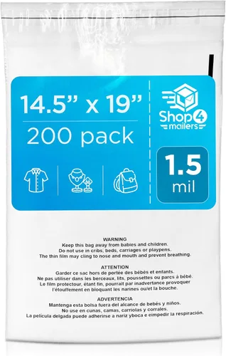 Vista 12 de Shop4Mailers Bolsa de polietileno transparente de 6 x 9 con advertencia de asfixia – Adhesivo autosellante, bolsa transparente de 1.5 mil para FBA