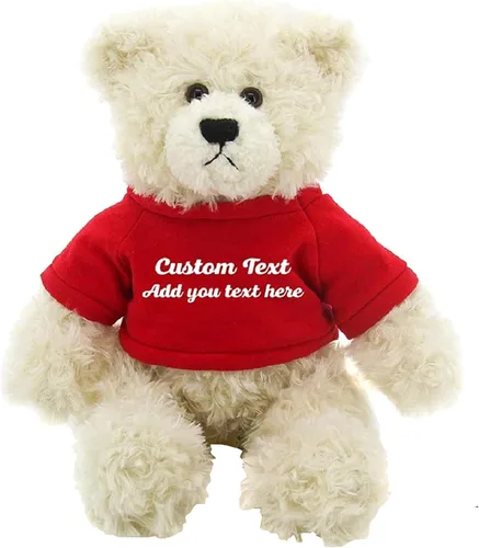 Vista 15 de Oso de peluche personalizado Brandon crema de 12 pulgadas, osos de peluche personalizados, gran regalo para San Valentín, graduación, cumpleaños