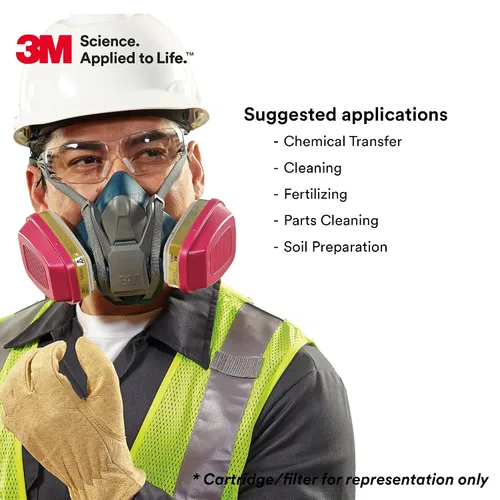 Vista 6 de 3M Cartucho/filtro respirador P100 60924, 1 par, aprobado por NIOSH, ayuda a proteger contra amoníaco, metilamina y partículas, para fabricación